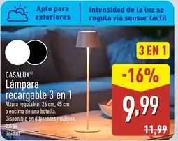 ALDI CASALUX Lámpara recargable 3 en 1 oferta