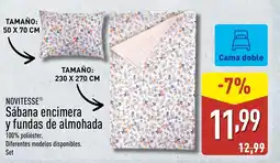 ALDI NOVITESSE Sábana encimera y fundas de almohada oferta