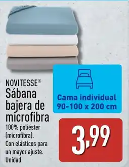 ALDI NOVITESSE Sábana bajera de microfibra 100% poliéster (microfibra). Con elásticos para oferta