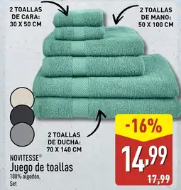 ALDI NOVITESSE Juego de toallas oferta