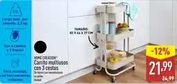 ALDI HOME CREATION Carrito multiusos con 3 cestas oferta