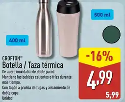 ALDI CROFTON Botella / Taza térmica oferta