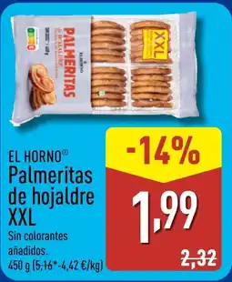 ALDI EL HORNO Palmeritas de hojaldre XXL oferta