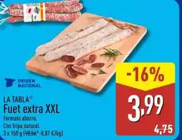 ALDI LA TABLA Fuet extra XXL oferta