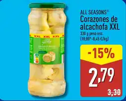ALDI ALL SEASONS Corazones de alcachofa XXL oferta