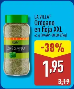 ALDI LA VILLA Orégano en hoja XXL oferta