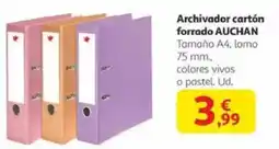 Alcampo AUCHAN Archivador cartón forrado oferta