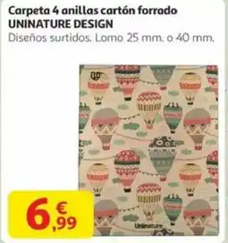 Alcampo Carpeta 4 anillas cartón forrado uninature design oferta