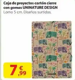 Alcampo Caja de proyectos cartón cierre con gomas uninature design oferta