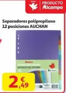 Alcampo AUCHAN Separadores polipropileno 12 posiciones oferta