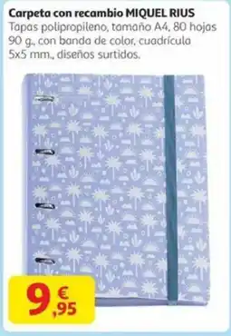 Alcampo MIQUEL RIUS Carpeta con recambio oferta