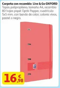 Alcampo OXFORD Carpeta con recambio Live & Go oferta