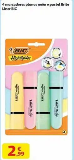 Alcampo BIC 4 marcadores planos neón o pastel Brite oferta