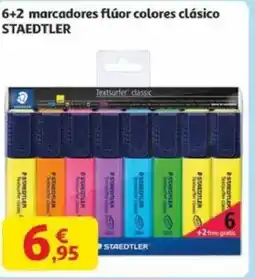 Alcampo STAEDTLER 6+2 marcadores flúor colores clásico oferta