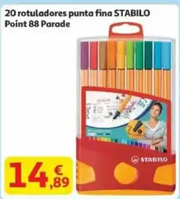 Alcampo STABILO 20 rotuladores punta fina Point 88 Parade oferta