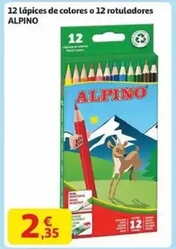 Alcampo ALPINO 12 lápices de colores o 12 rotuladores oferta