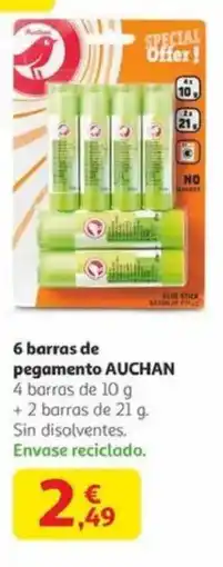Alcampo AUCHAN 6 barras de pegamento oferta