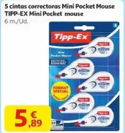 Alcampo TIPP-EX 5 cintas correctoras Mini Pocket Mouse Mini Pocket mouse oferta