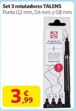Alcampo TALENS Set 3 rotuladores oferta
