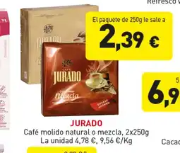 Hiperber JURADO Café molido natural o mezcla oferta