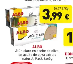 Hiperber ALBO Atún claro en aceite de oliva, en aceite de oliva extra o natural oferta
