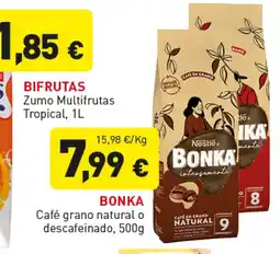 Hiperber BONKA Café grano natural o descafeinado oferta