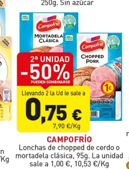Hiperber CAMPOFRIO Lonchas de chopped de cerdo o mortadela clasica oferta