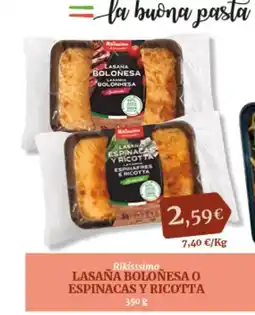 Hiperber RIKISSSIMO Lasaña boloñesa o espinacas y ricotta oferta