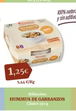 Hiperber RIKISSSIMO Hummus de garbanzos oferta
