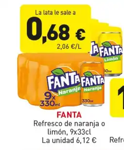 Hiperber FANTA Refresco de naranja o limón oferta