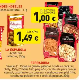 Hiperber FERRADURA Snacks pipas de girasol peladas crudas o cocktail oferta