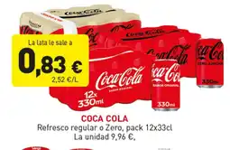 Hiperber COCA COLA Refresco regular o Zero oferta