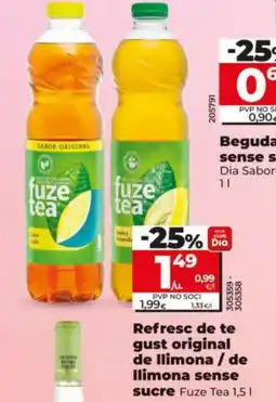Dia Refresc de te gust original de llimona / de Ilimona sense sucre oferta