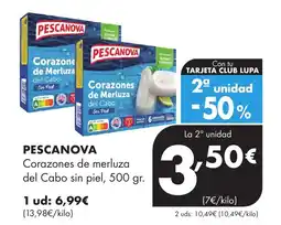 Supermercados Lupa PESCANOVA Corazones de merluza del Cabo sin piel oferta
