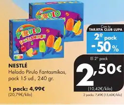 Supermercados Lupa NESTLÉ Helado Pirulo Fantasmikos oferta