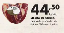 Supermercados Lupa SIERRA DE CODEX Centro de jamón de cebo ibérico 50% raza ibérica oferta