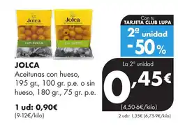 Supermercados Lupa JOLCA Aceitunas con hueso oferta