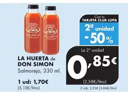 Supermercados Lupa LA HUERTA de DON SIMON Salmorejo oferta
