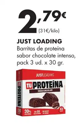 Supermercados Lupa JUST LOADING Barritas de proteína sabor chocolate intenso oferta