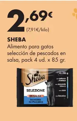 Supermercados Lupa SHEBA Alimento para gatos selección de pescados en salsa oferta