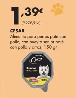Supermercados Lupa CESAR Alimento para perros paté con pollo, con buey o senior paté con pollo y arroz oferta