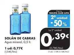 Supermercados Lupa SOLÁN DE CABRAS Agua mineral oferta