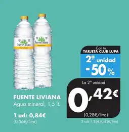 Supermercados Lupa FUENTE LIVIANA Agua mineral oferta