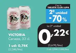 Supermercados Lupa VICTORIA Cerveza oferta