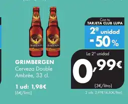 Supermercados Lupa GRIMBERGEN Cerveza Double Ambrée oferta