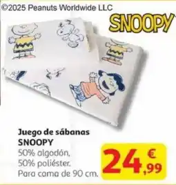 Alcampo SNOOPY Juego de sábanas oferta