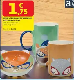 Alcampo ACTUEL Serie de desayuno porcelana decorada oferta