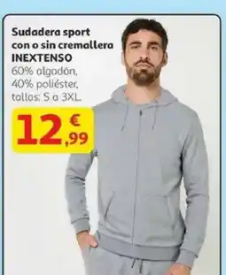 Alcampo INEXTENSO Sudadera sport con o sin cremallera oferta