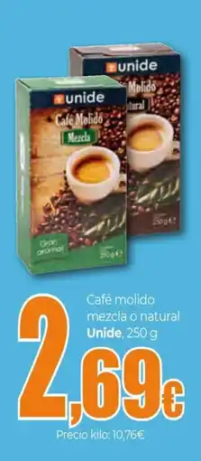 Unide Supermercados UNIDE Café molido mezcla o natural oferta