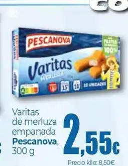 Unide Supermercados PESCANOVA Varitas de merluza empanada oferta